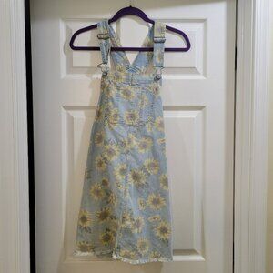 American Eagle Denim Sunflower Overall Mini Dress size M